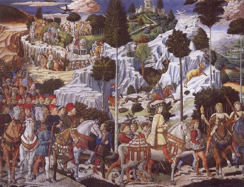 Benozzo Gozzoli The Procession of the Magi,Procession of the Youngest King oil painting image